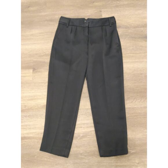 Express 2R High Waisted Pleated Tapered Pant Black - Picture 1 of 8